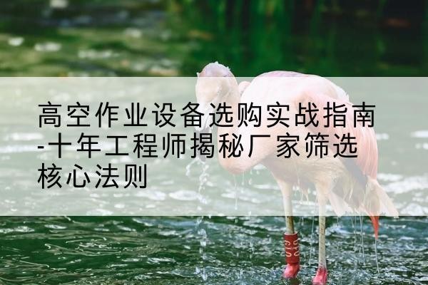 集宁剪叉式升降机厂家-高空作业设备选购实战指南-十年工程师揭秘厂家筛选核心法则