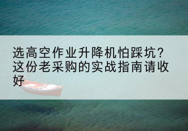 集宁高空作业升降机厂家推荐-选高空作业升降机怕踩坑？这份老采购的实战指南请收好